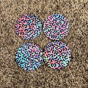 Colorful Leopard Print Coasters